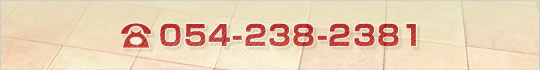 電話：054-238-2381　お問い合せはお電話で受け付けております。